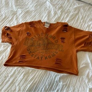 distressed harley davidson shirt